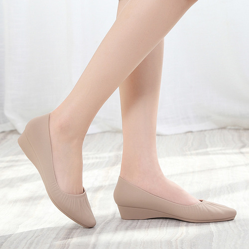 Shallow mouth Baotou sandals for women summer ins trendy outerwear Internet celebrity wedge single shoes medium heel fashion beach non-slip casual