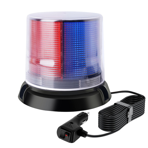 LED rotating warning light with strong magnetic suction, strobe repair work light for traffic engineering, vehicle flashing light, truck roof light