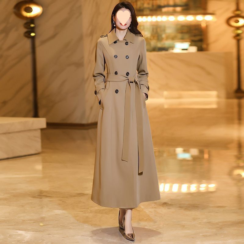 長いスタイルのコートはやせていて、体を修理します。2025年と春秋の新型の婦人服の長いコートは軽くて高級感があります。|undefined