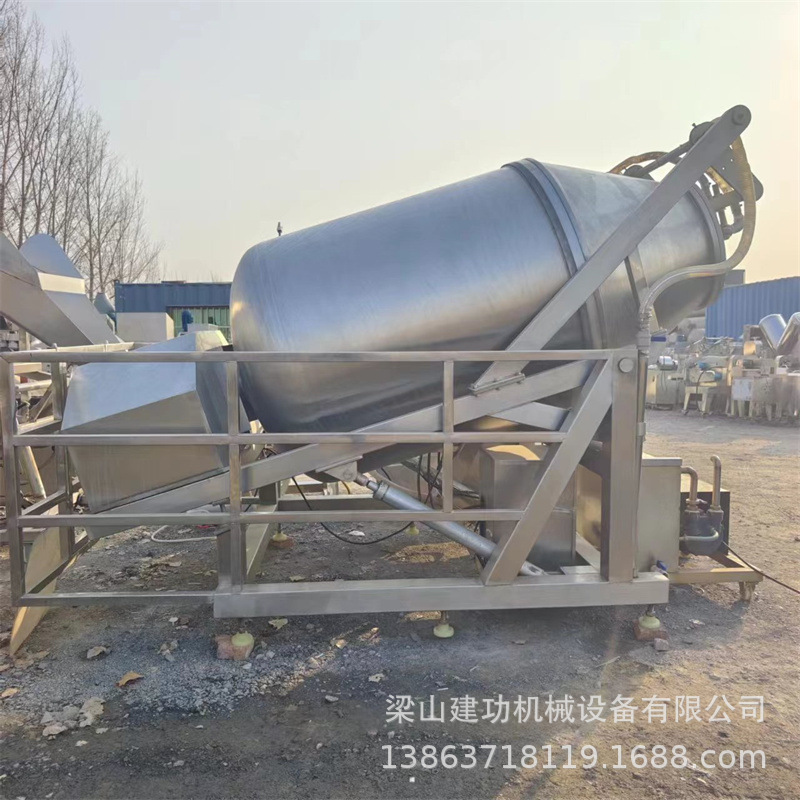 二手全自动液压滚揉机 倾斜式肉类滚揉设备 凤爪牛肉干入味腌制机