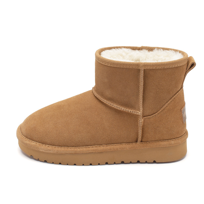 Augusto botas de nieve para mujer 2023 Otoño e Invierno Nuevo forro polar engrosado desgaste exterior zapatos planos de algodón acolchado zapatos de pan de suela gruesa