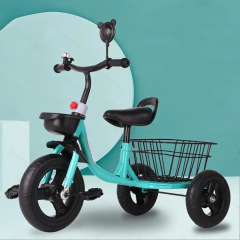 子供三輪車の横転防止自転車のバックバスケット付き3-6歳の手押し車