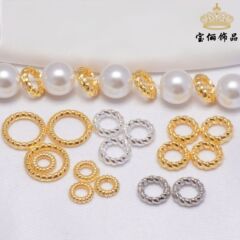 麻花中実閉口輪14k包金保色diy手作りアクセサリーリングアクセサリー手作り卸売り材料