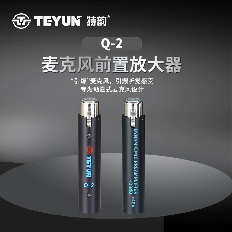 TEYUN Q2 динамический микрофонный усилитель сценический микрофонный предусилитель усилитель речи низкий уровень шума мощный