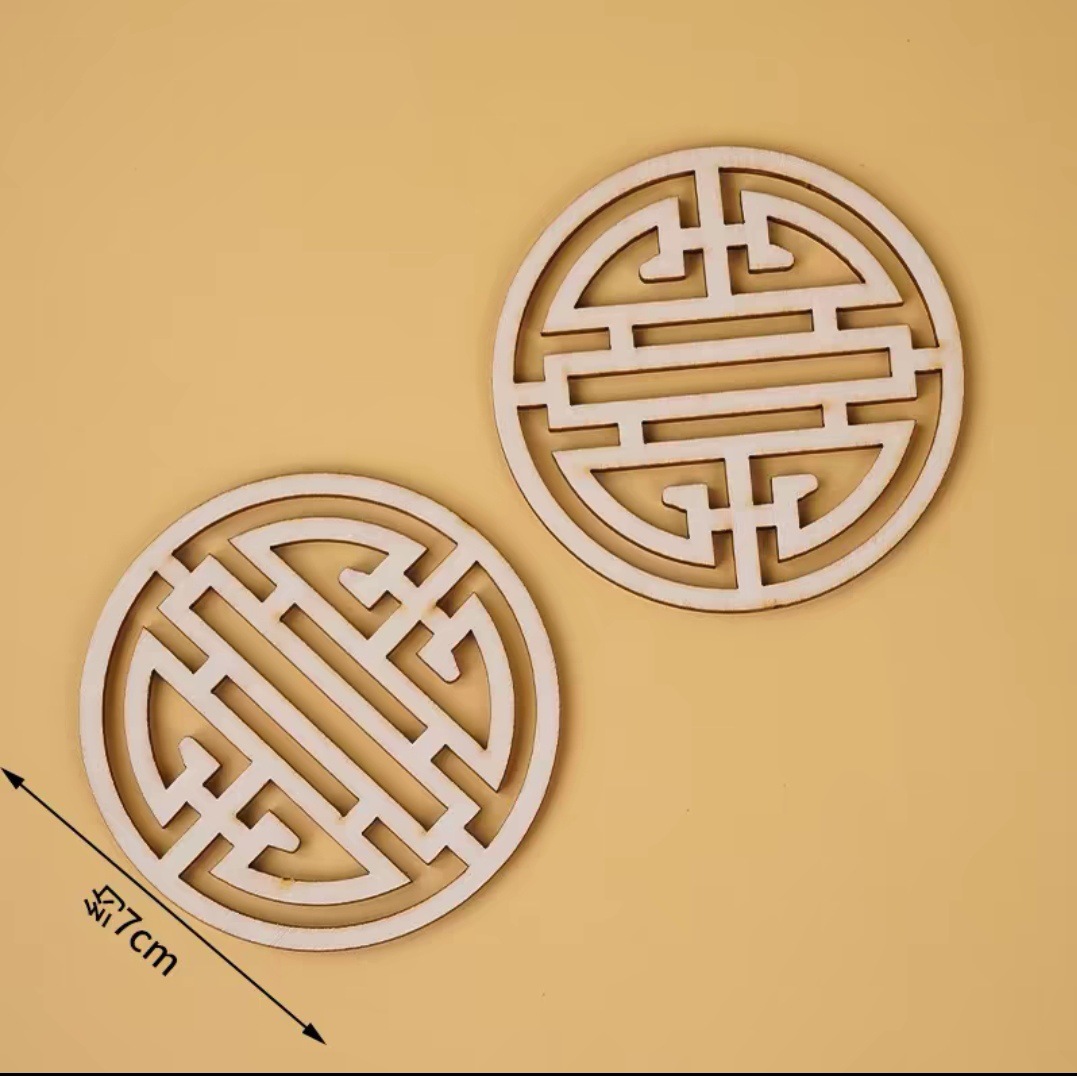 Nueva pantalla de madera de estilo chino, puertas y ventanas pequeñas, decoración de mesa de postres para hornear, modelo de mesa de arena de bricolaje hecho a mano, material de escena