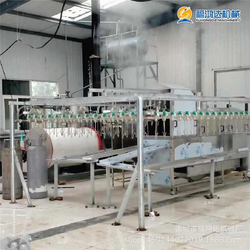 德州烧鸡全自动油炸机 桂香斋扒鸡油炸线 真空熟食扒鸡油炸机