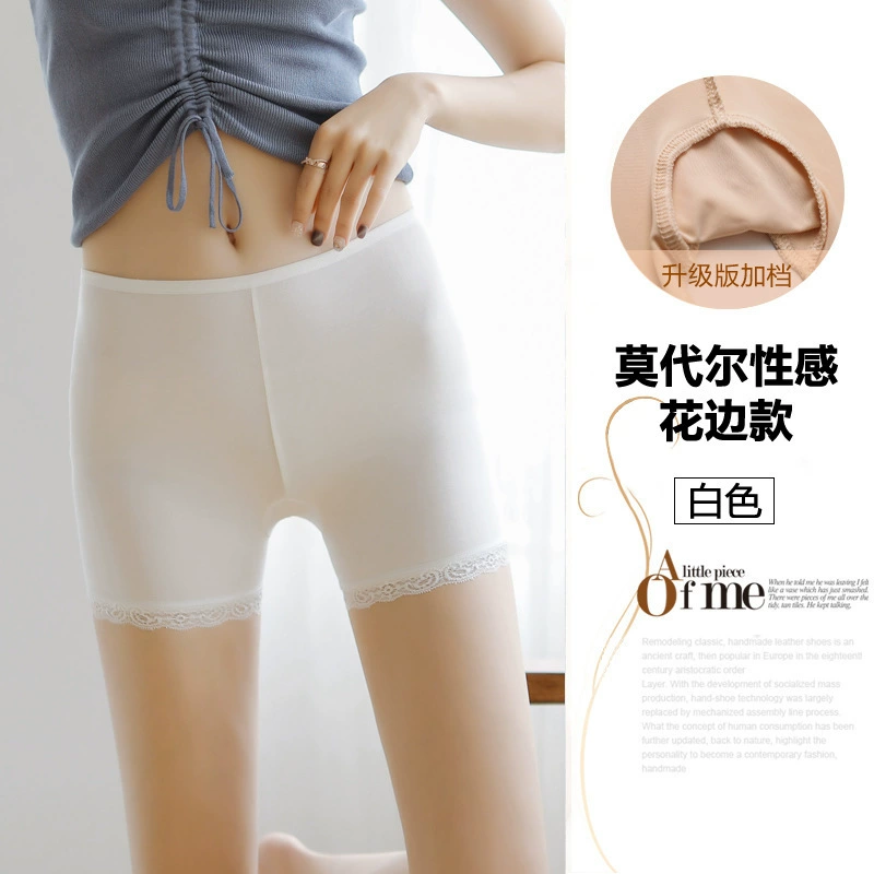 Silk White Protective Underwear, Thin Shorts, Plus Size, Comfortable, Breathable, Soft Fabric