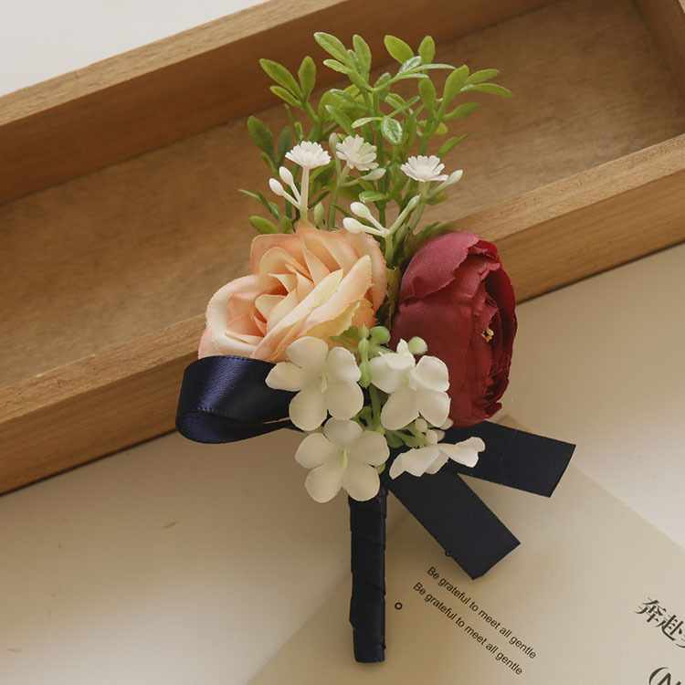 芸涵閣xs833シミュレーション花胸花手首花ビジネス祭り式襟花森系結婚式用品多色|undefined