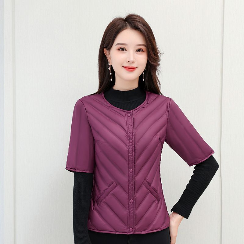 Autumn and Winter Slim-Fitting Lightweight Vest Warm Waistcoat Mid-Sleeve Clothing Five-Quarter Half-Sleeve New Doctor and Nurse Vest