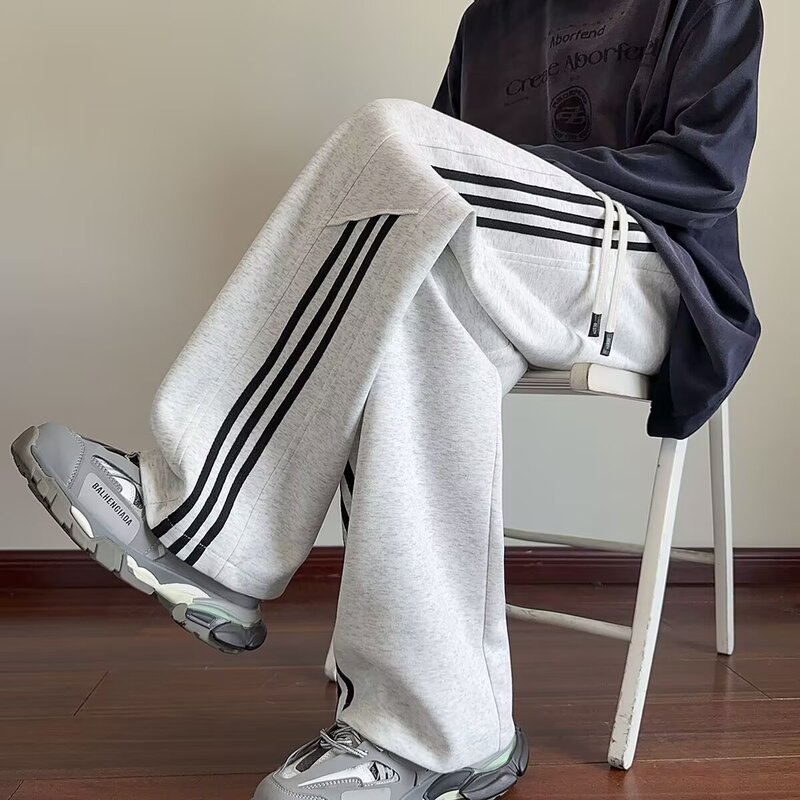 Men's Spring and Autumn Loose Sports Straight Dipping Casual Pants Teenager All-match Sportswear Drawstring Men's Pants Men's Spring and Autumn Loose Sports Straight Dipping Casual Pants Teenager All-match Sportswear Drawstring Men's Pants