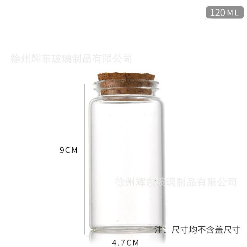47mm botellas de corcho de bayoneta botellas de reactivo de vidrio transparente de alta borosilicina botellas de té botellas de botellas de deseos botellas de deriva