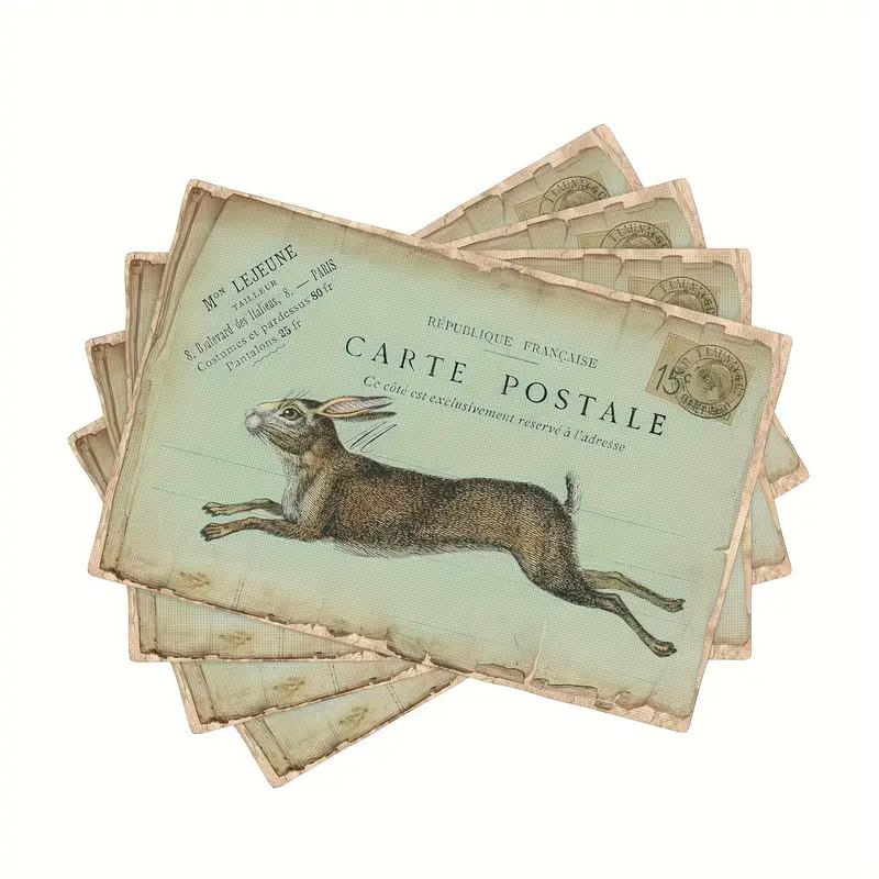 Transfronterizos lino almohadilla de mesa Aliexpress TEMU Amazon almohadilla de mesa cuadrada búfalo rojo almohadilla de Navidad Día de la Independencia