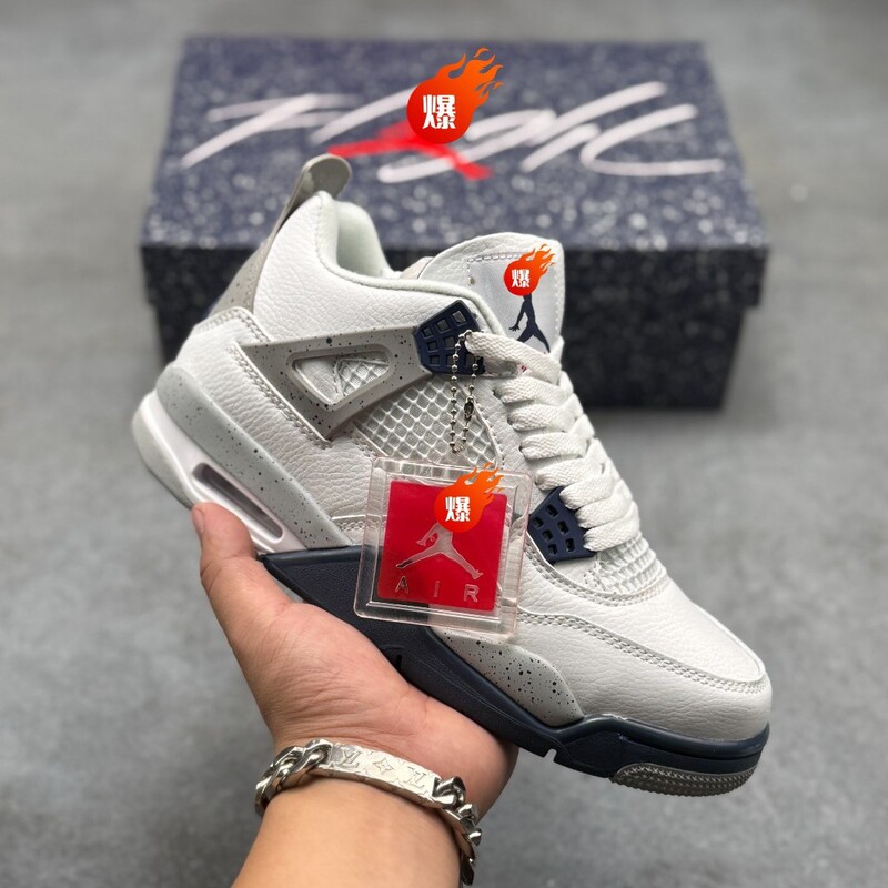 Air Michael Jordan 4 Aj4 Retro White Cement Air Cushion Mid-Top Casual Sports Culture Basketball Sneakers Air Michael Jordan 4 Aj4 Retro White Cement Air Cushion Mid-Top Casual Sports Culture Basketball Sneakers