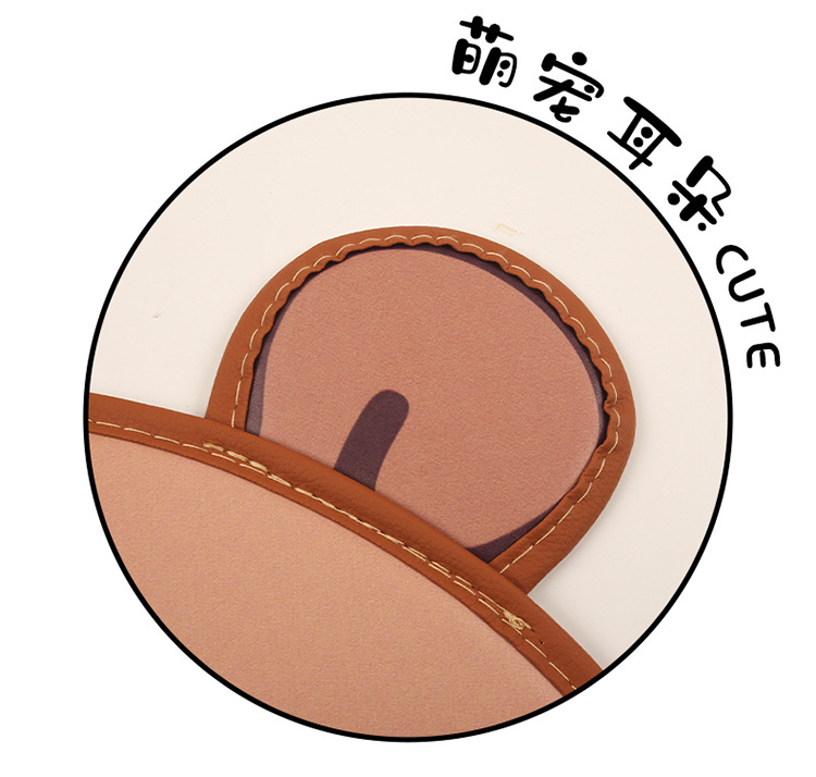 Car Anti-Kick Pad Cartoon Cute Stereo Ears Kidsren's Seat Back Anti-Scratch Pad Universal Decorative Rear Seat Back Anti-Kick