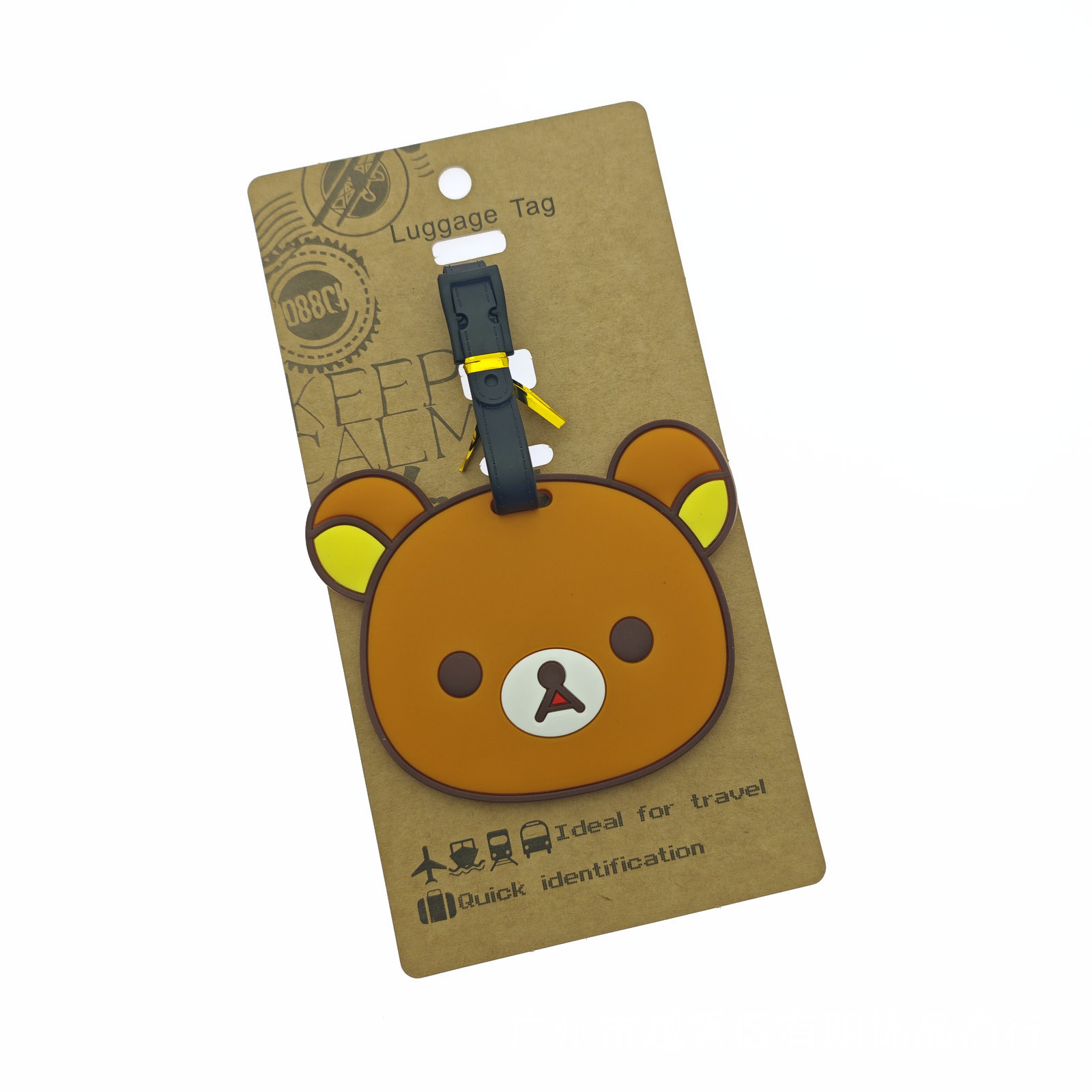Creativo lindo oso negro y blanco fácil oso tarjeta de embarque de silicona maleta de viaje colgante de remolque tarjeta
