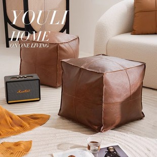 Light Luxury Leather Ottoman Tatami Floor Storage Cushion Living Room Home Ottoman Pu Leather Futon Cushion Bay Window Cushion