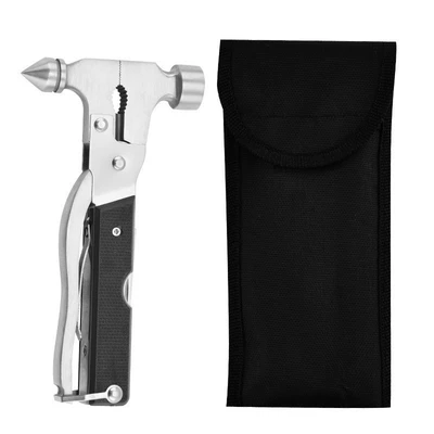 Multifunctional Safety Hammer 7-in-1 | Qəza çəkici - black-plastic-handle-sanded-version