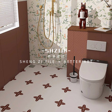 现代简约小花砖300x300阳台卫生间厨房地砖咖啡厅餐厅防滑瓷砖