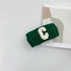 Fashionable knitted headband for face washing with letters, 2023 collection