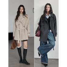 歌铭APXIVI冬上新复古通勤呢子大衣女毛呢外套女大衣W692C