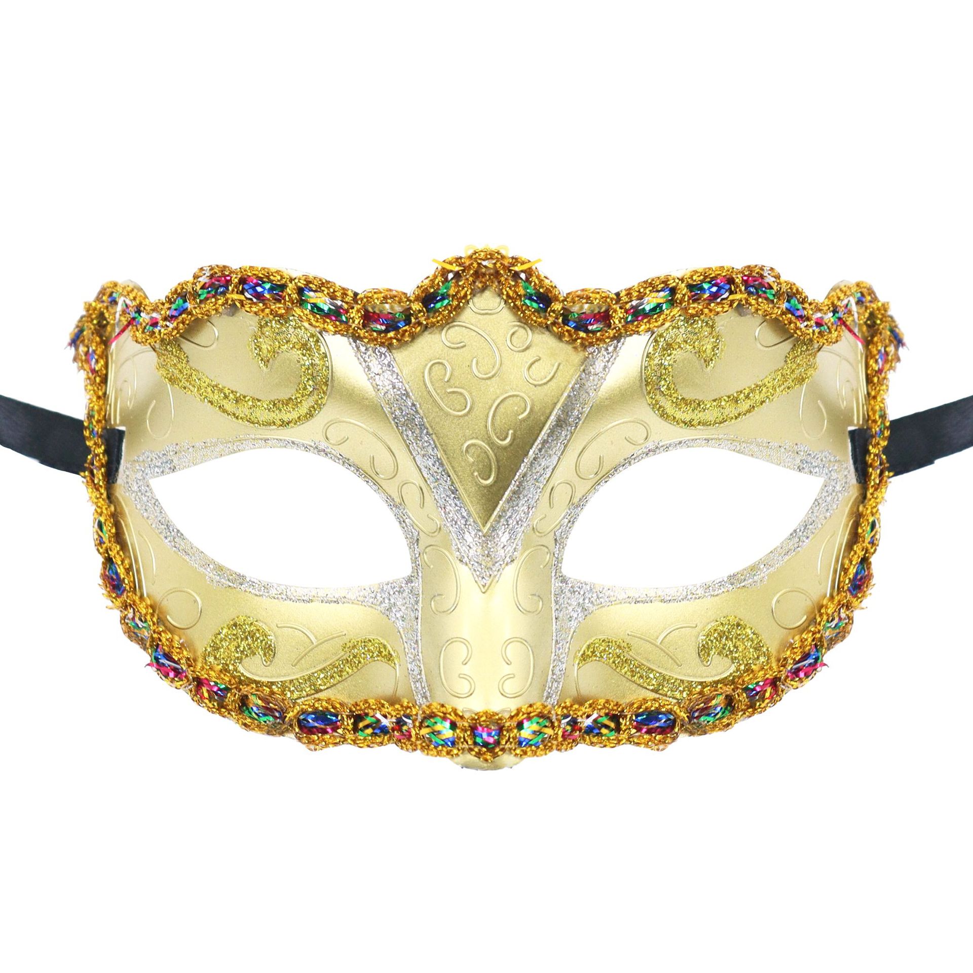 Amazon máscaras de fiesta de carnaval de venta caliente máscaras de baile unisex pintadas alrededor del borde de San Valentín