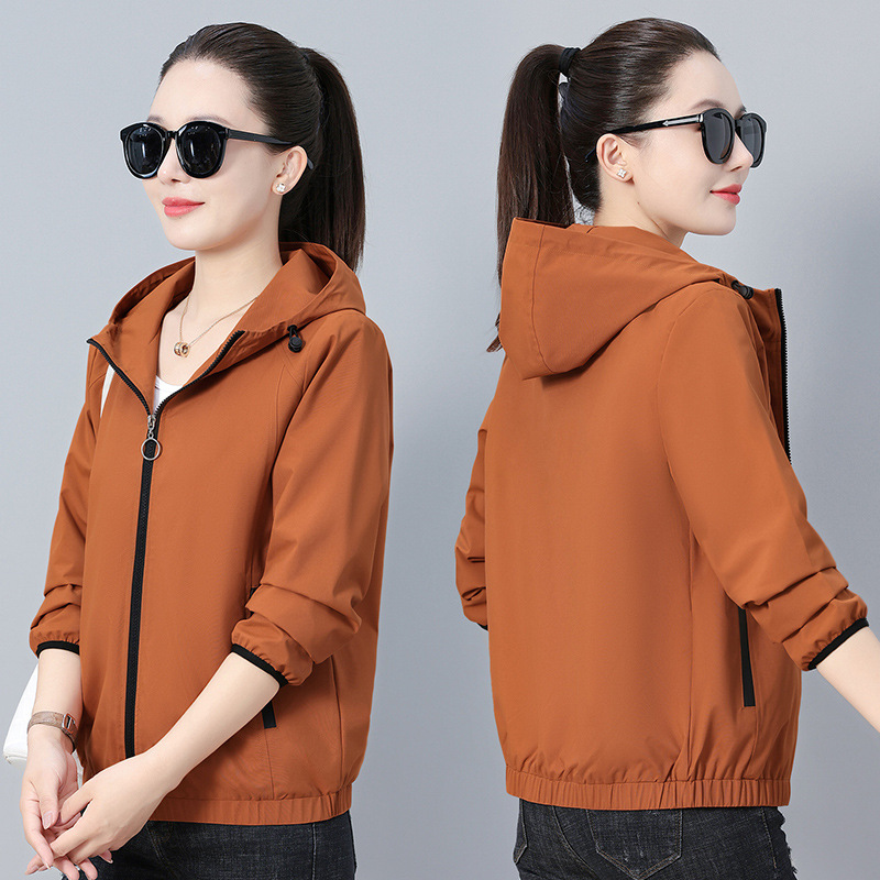Public Version Cross-Border Hooded Outdoor Windproof and Rainproof Jacket for Women 2025 Autum New Jacket Zipper Cardigan