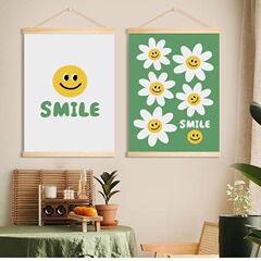INS Korean smiling fabric wall art for decorating room background wall, light luxury style wall mural