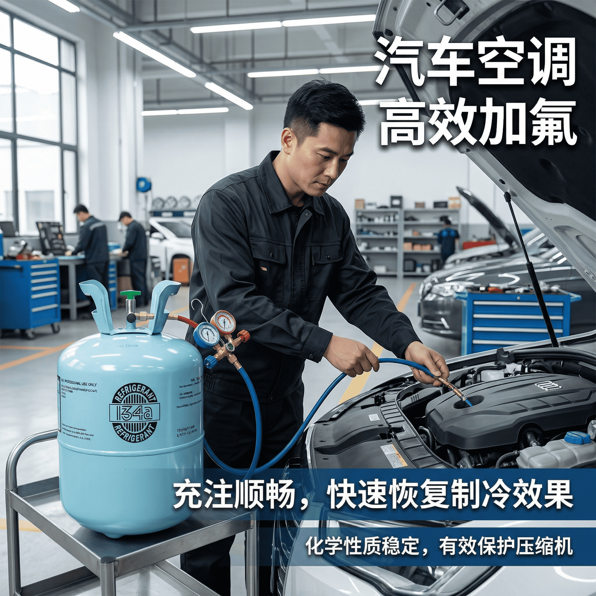 R134A automotive air conditioning refrigerant, high-purity refrigerant, neutral English packaging, cross-border wholesale of r134a refrigerant