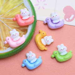 迷你泳圈兔 亮面diy奶油膠自製手機殼耳釘發卡飾品樹脂配件批發