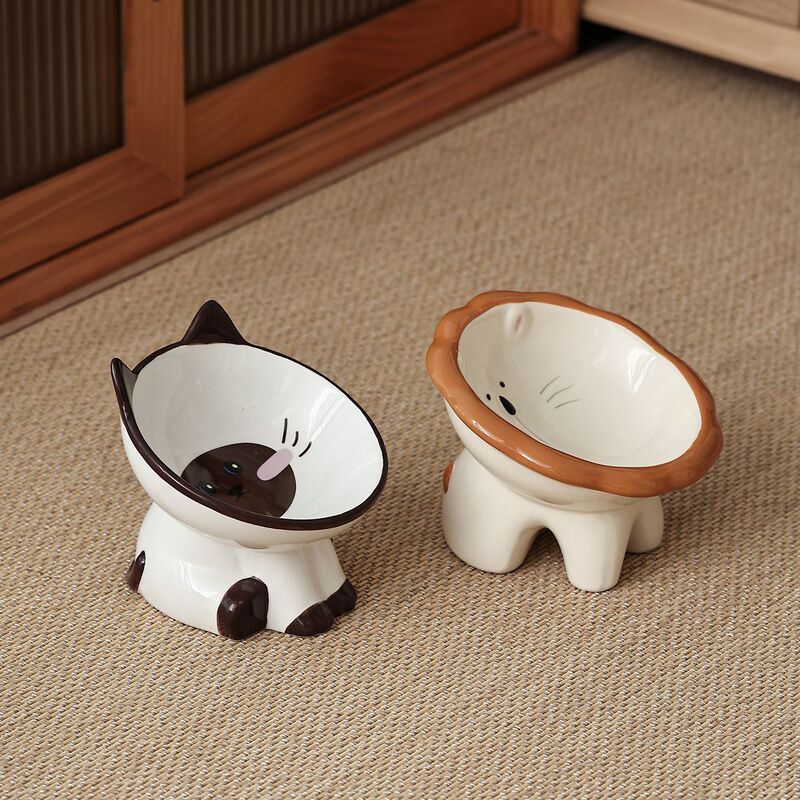 Cat Bowl, Cute Cartoon Ceramic Cat Supplies, Cervical Vertebra Protection, Cat Dinner Plate, Cat Bowl, Dog Rice Bowl, Anti-Knock over Cat Bowl, Cute Cartoon Ceramic Cat Supplies, Cervical Vertebra Protection, Cat Dinner Plate, Cat Bowl, Dog Rice Bowl, Anti-Knock over