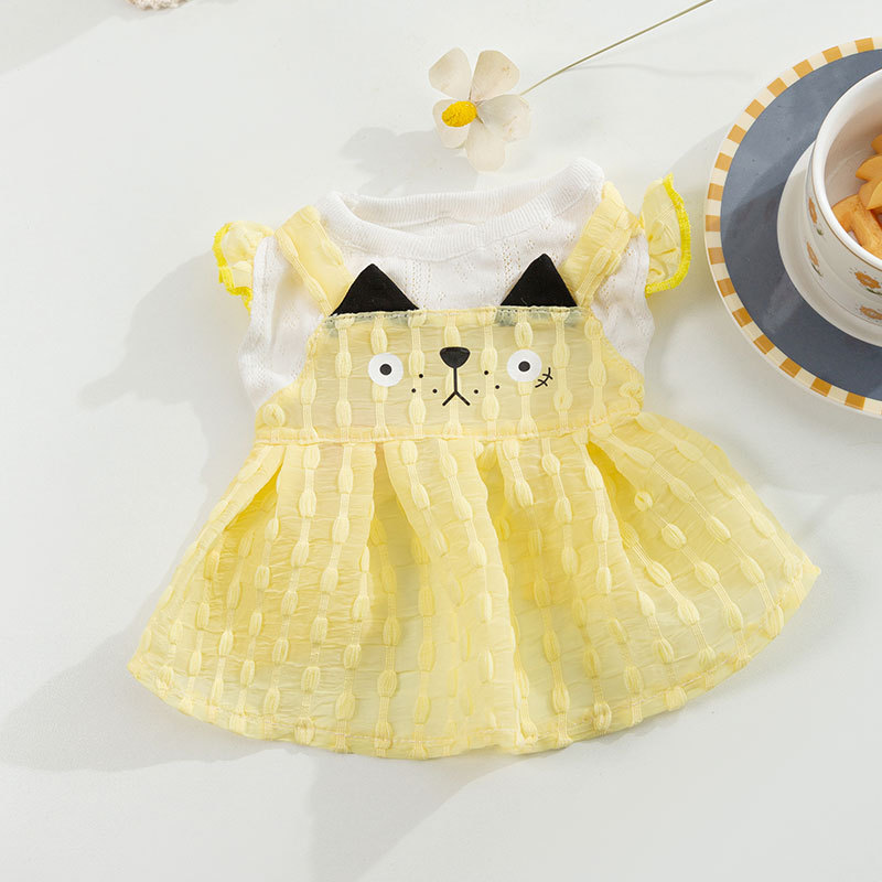 Nuevo vestido de lazo tridimensional para cachorros de primavera y verano, falda estilo princesa para gatos, ropa delgada para perros