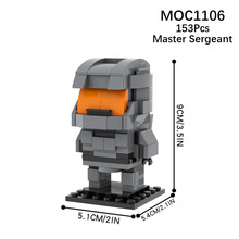 外贸专供MOC创意系列 MOC1106光晕士官长方头仔 拼装积木玩具袋装