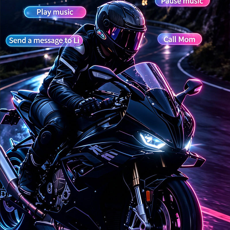 Cross-Border Foreign Trade Helmet Bluetooth Headset, Helmet Bluetooth Intercom Headset, Full-Face Helmet, Half-Face Helmet, Motorcycle Riding Stereo Headset