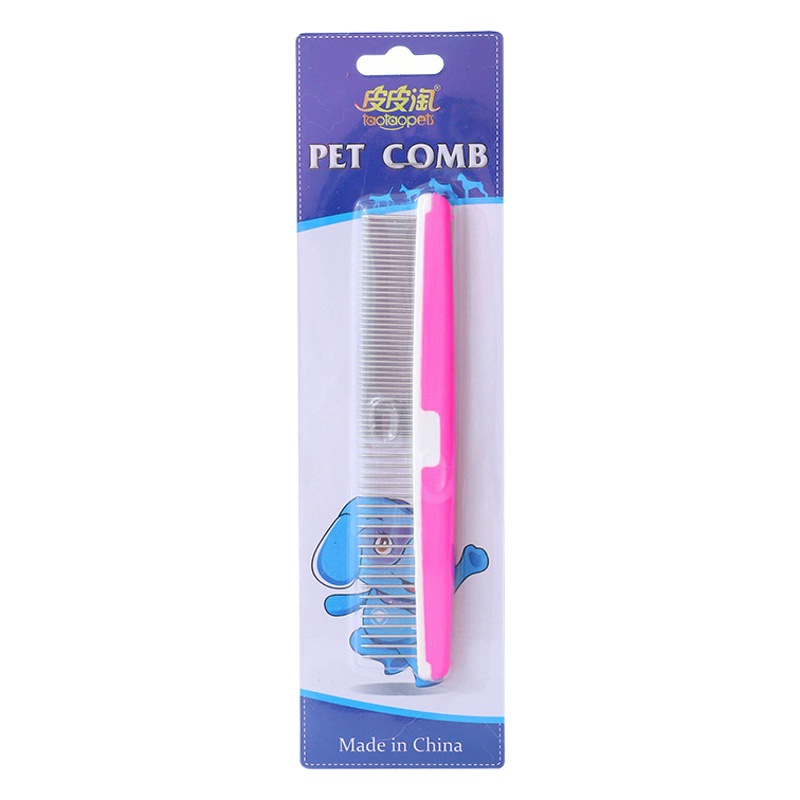 Pipitao colorido plástico mascota belleza peine gato con densos dientes dobles nudo abierto mullido recto gato peine