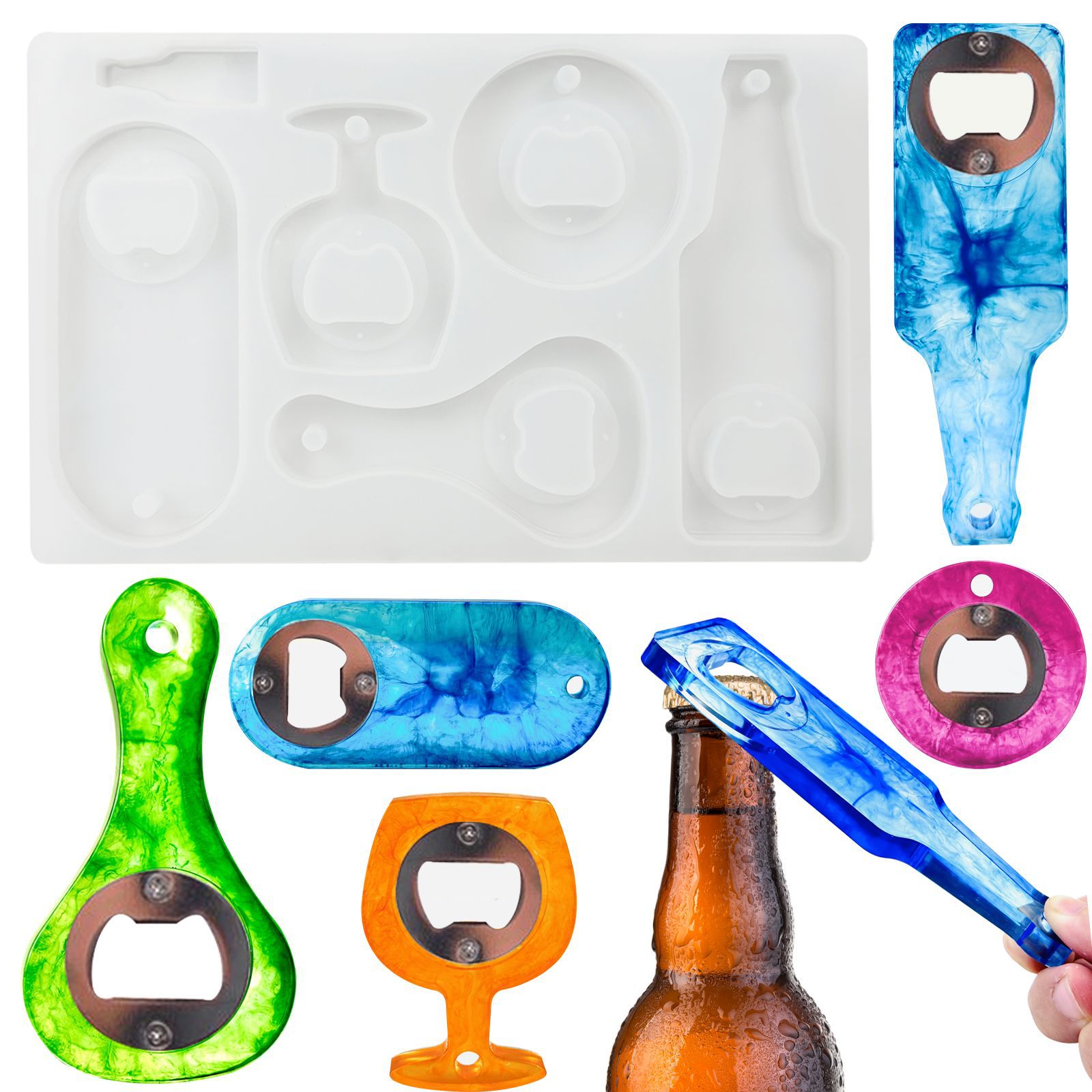 胖丫丫diy水晶滴胶啤酒扳子开瓶器滴胶模具啤酒扳子开瓶器配件配