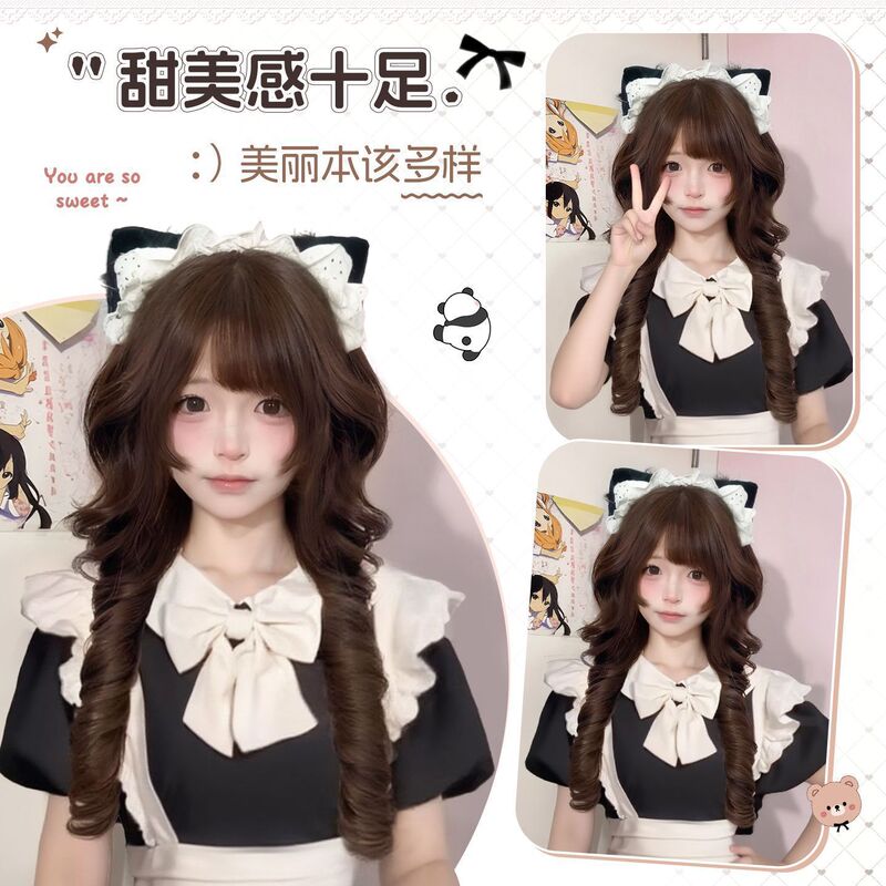 【小熊奈奈】元泱假发日系水母卷公主头短鬓角甜美Lolita头套假发|undefined