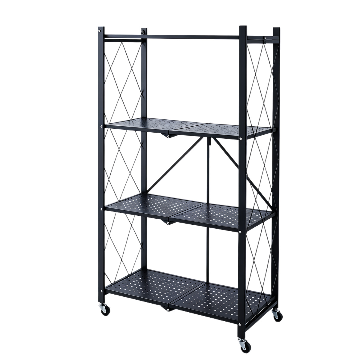 Gran estante de cocina plegable sin instalación piso multicapa móvil horno de microondas fábrica de estante de almacenamiento image 6
