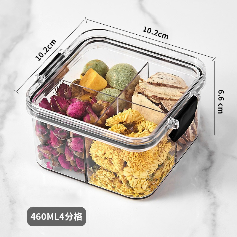 Tanque de almacenamiento de alimentos transparentes cuadrados para la preservación de alimentos a prueba de humedad granos gruesos frutas secas almacenamiento tanque de sellado