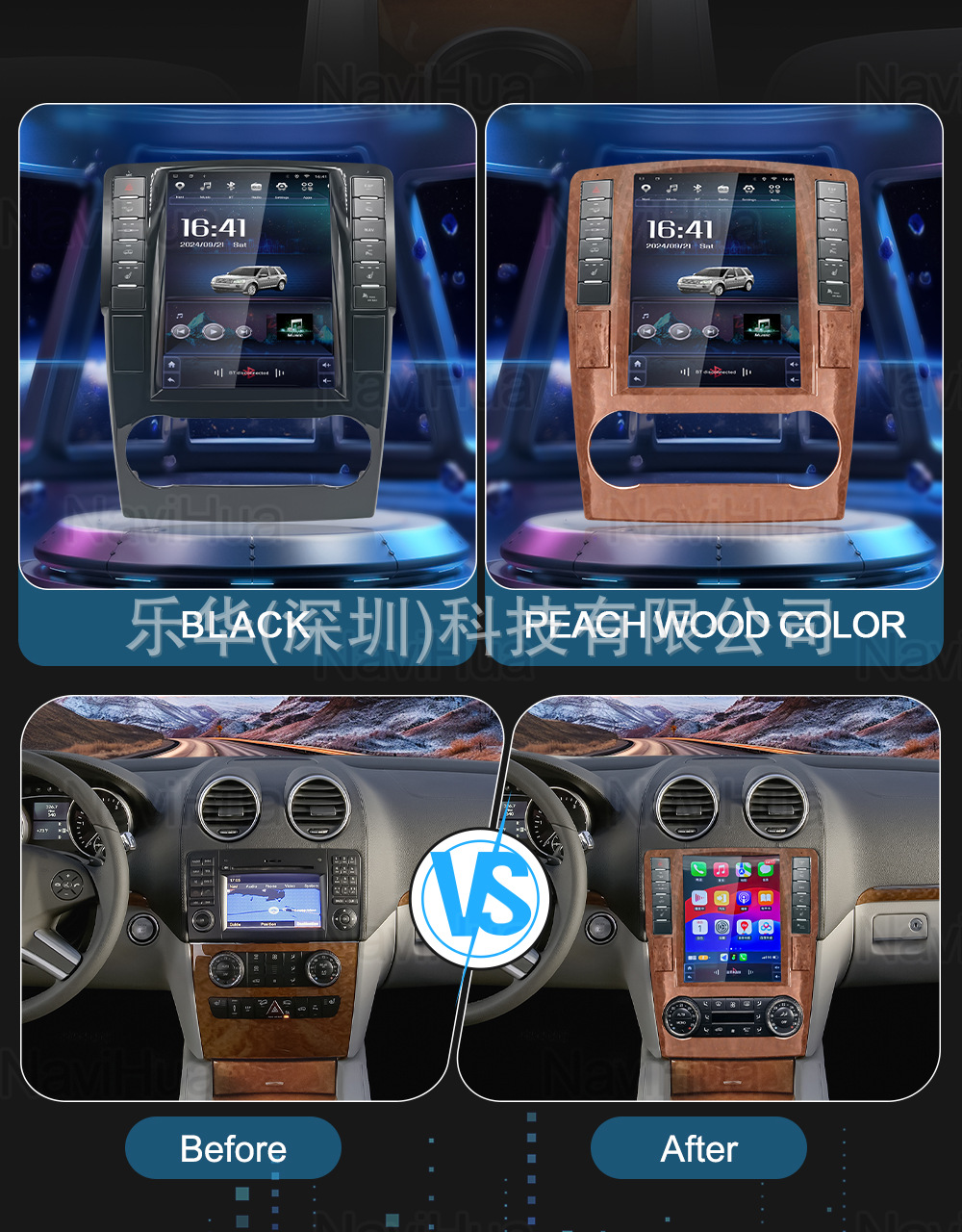 Suitable for 05-11 Mercedes-Benz Ml/Gl Car Central Control Large Screen Navigation All-In-One Car Radio Android Display