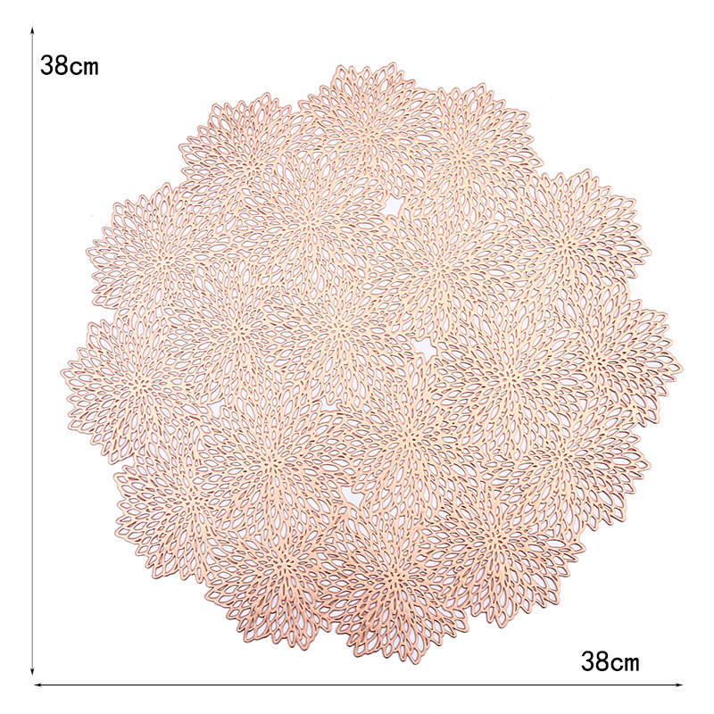 Amazon estilo francés cojín de PVC redondo creativo copo de nieve hueco sensación de alto nivel de lujo ligero restaurante aislamiento impermeable cojín