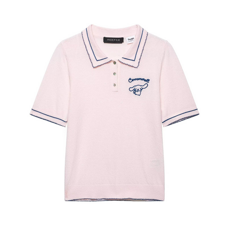 European and American Wholesale 2026 Spring New Fashion Women's Clothing Sanrio Hello Kitty Knitted Polo Shirt Y13-13615
