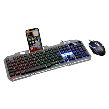 力镁T25有线发光键鼠金属键盘鼠标套装悬浮机械手感背光游戏办公