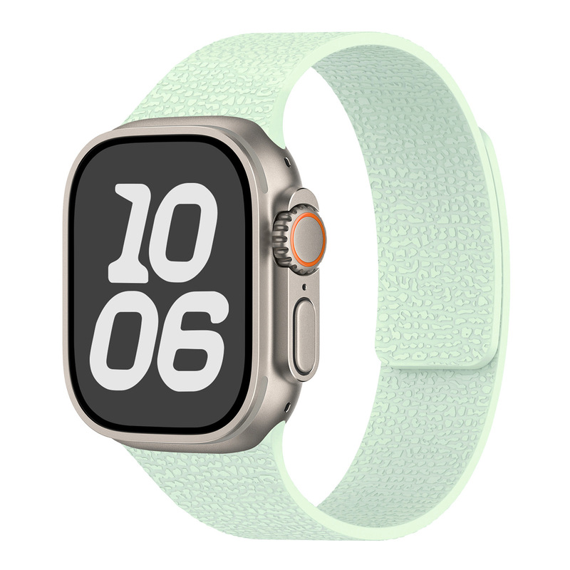 Apple Watch1-11世代/Ultra1-3/SE3に適しています。ライチ柄のソフト磁性シリコンストラップです。|undefined