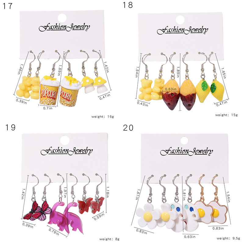 20g Weight Iron Ear Needle Material Drop Earrings Classification 1 Set Quantity Casual, Daily, Shopping Occasion Acrylic, Resin Material Cup, Heart Shape, Flower Pattern Women's Gender Cartoon Style, Cute Style 1 Set Cartoon Style Cute Cup Heart Shape Flower Arylic Resin Drop Earrings 12