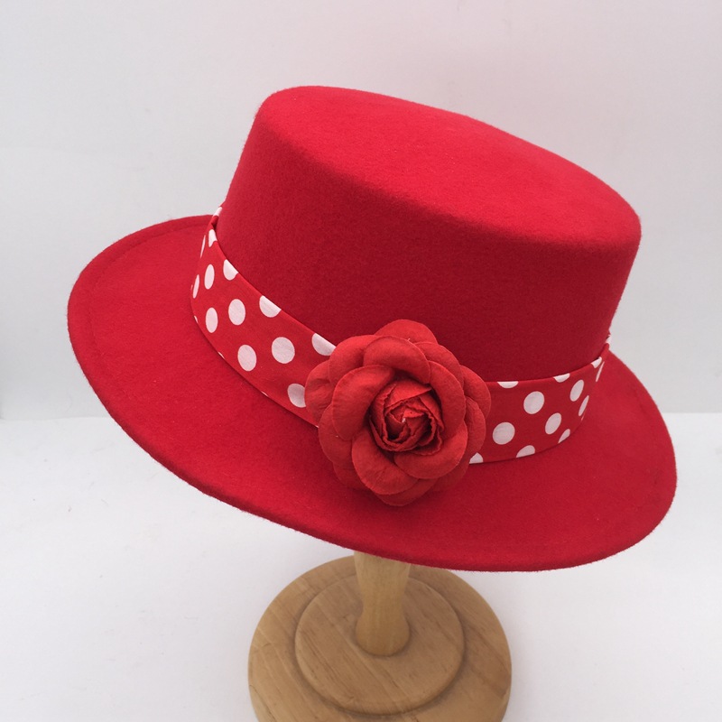 Red Wool Tweed Hat 5