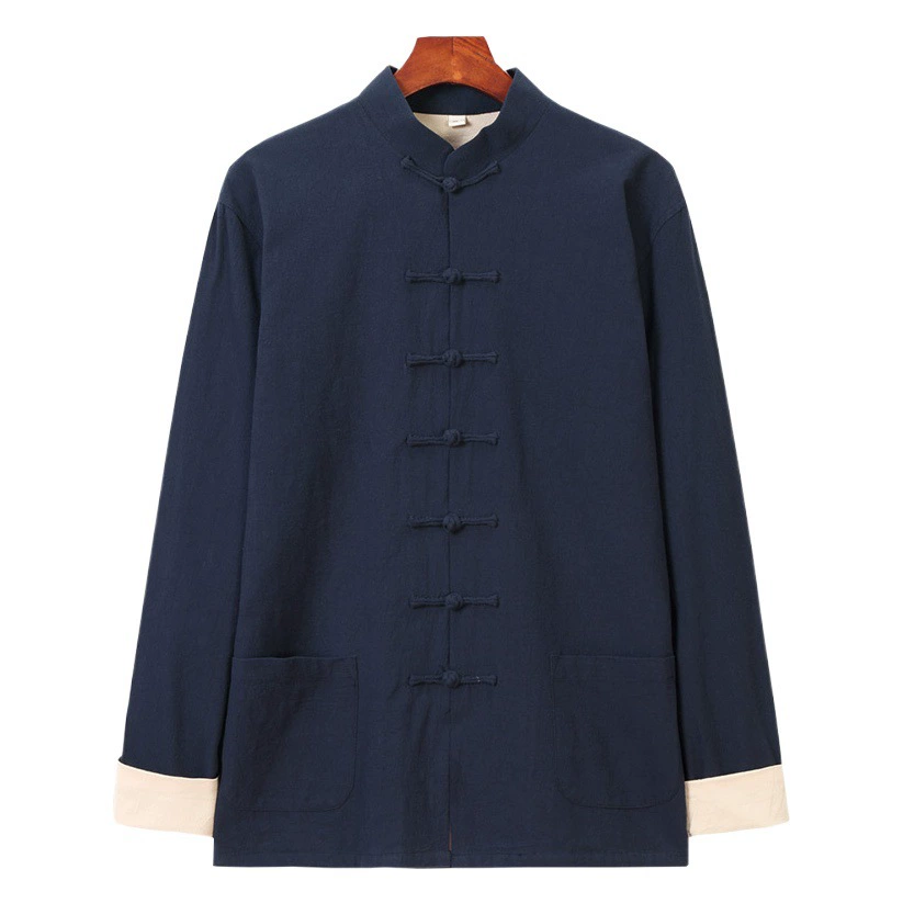 Китайский стиль костюм мужской весенний осенний хлопковый пиджак ретро прилив