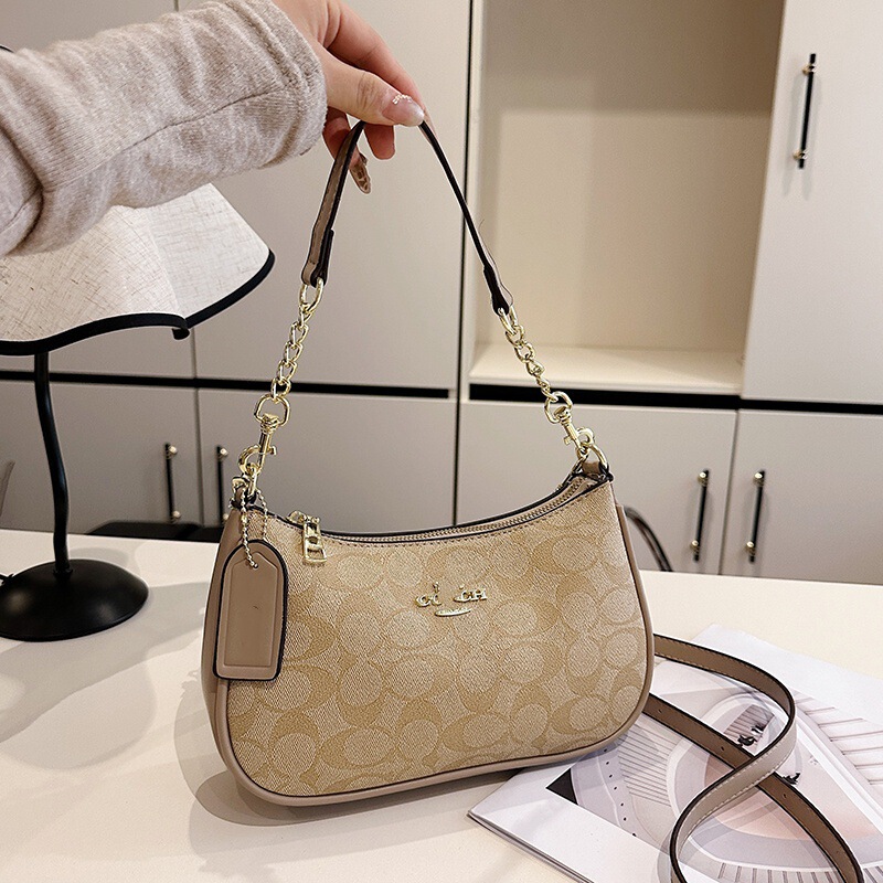 Koujia 新しいレディースバッグ teri25 脇の下バッグクラシック老眼ファッションショルダークロスボディポータブル麻雀バッグ三日月バッグ|undefined