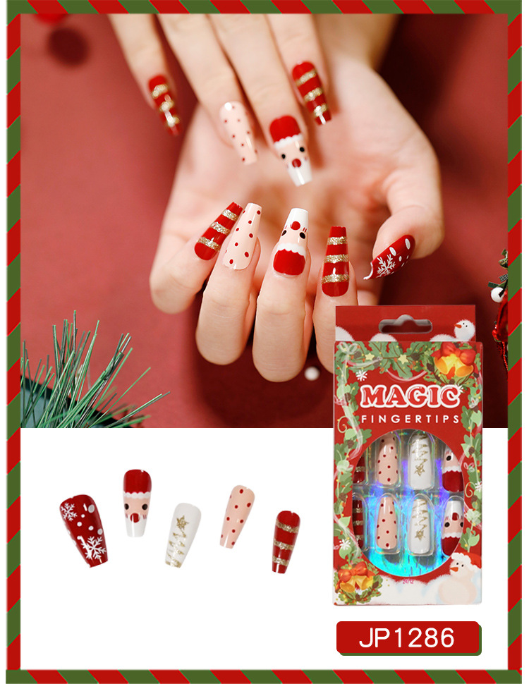 Snowflake, Elk Pattern Cute Style Christmas Cute Snowflake Elk Resin Nail Patches 1 Set