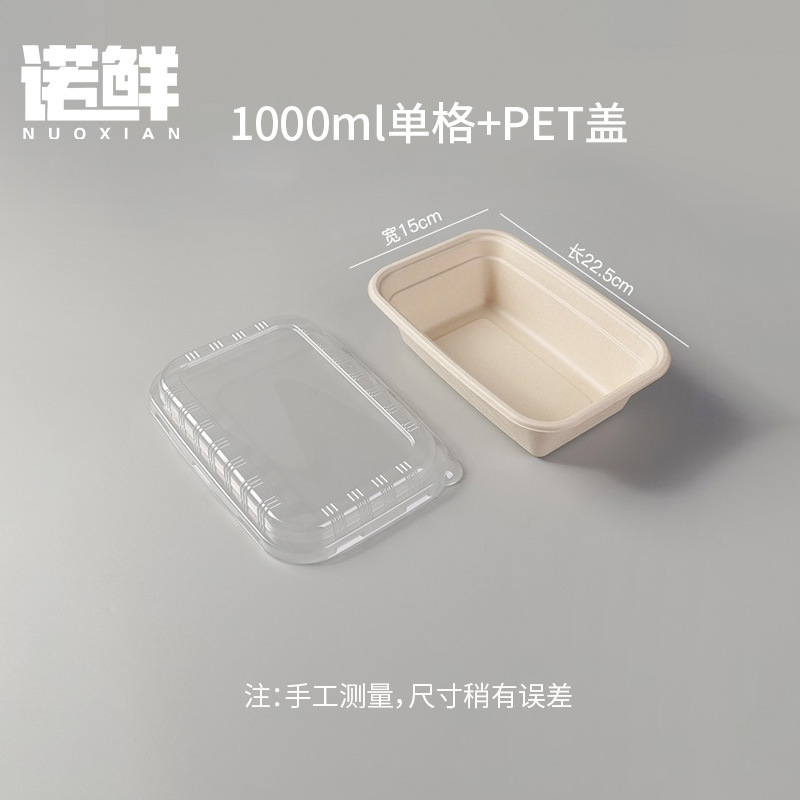Caja de embalaje de frutas, caja de comidas desechable, viaje de primavera, picnic, camping, comida ligera, arroz cortado, doble división al aire libre