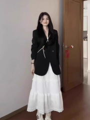 高级感气质黑色西装外套女春秋季oversize小个子宽松休闲西服上衣